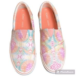 TOMS Alpargata Fenix Tie Dye Slip On Sneakers Womens 8.5 Canvas